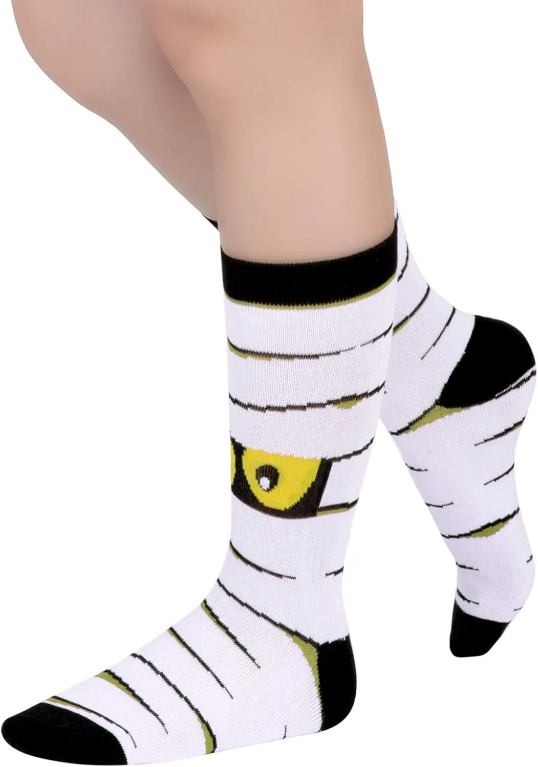 4 Pairs Halloween Novelty Socks Pumpkins Bats Socks Colorful Funny Crew Socks for Women and Men (Color Set