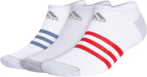 adidas Men's 3-Stripe No Show Socks with Arch Compression for a Secure Fit (3-Pair)