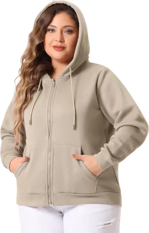 Agnes Orinda Women's Plus Size Hoodies Jackets Full Zip Up Long Sleeve Sweatshirts Jacket Outfits with Pockets