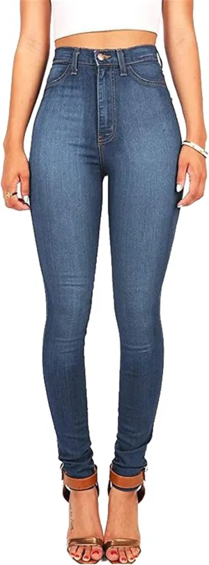 Andongnywell Womens Skinny Jeans High Waisted Stretch Slim Denim Butt Lift Pencil Pants Trousers with Pocket Zipper