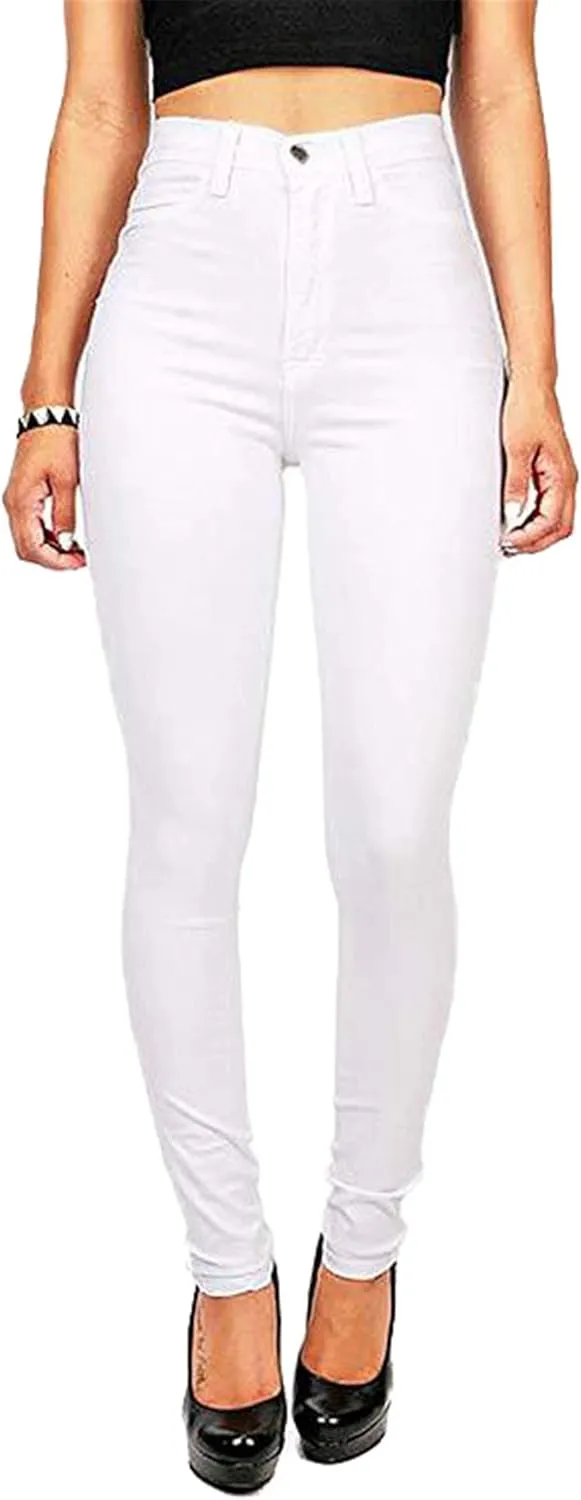 Andongnywell Womens Skinny Jeans High Waisted Stretch Slim Denim Butt Lift Pencil Pants Trousers with Pocket Zipper