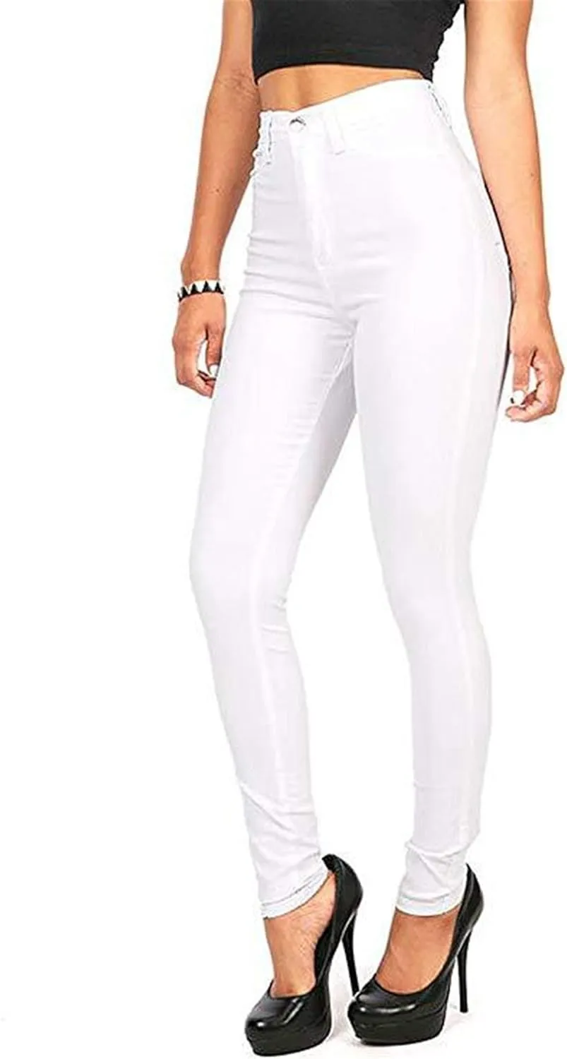 Andongnywell Womens Skinny Jeans High Waisted Stretch Slim Denim Butt Lift Pencil Pants Trousers with Pocket Zipper