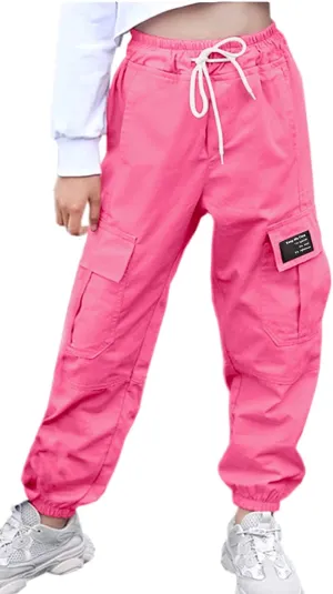 AOWKULAE Girls & Women‘s Casual Cargo Jogger Pants, 6 Years - Women 3XL