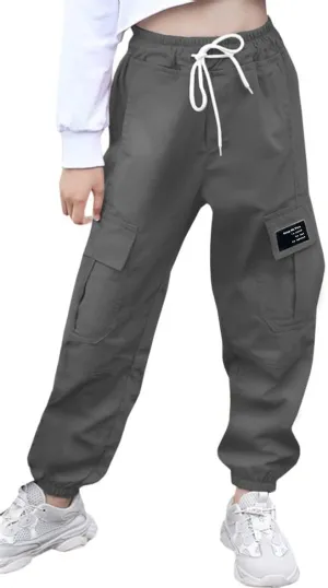 AOWKULAE Girls & Women‘s Casual Cargo Jogger Pants, 6 Years - Women 3XL