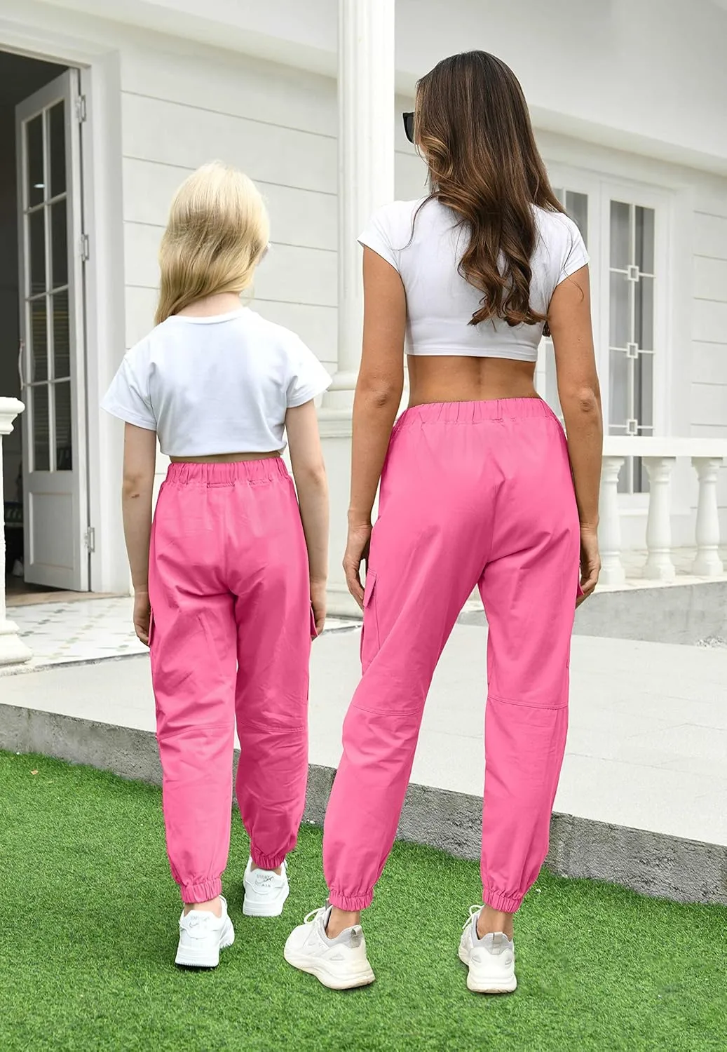 AOWKULAE Girls & Women‘s Casual Cargo Jogger Pants, 6 Years - Women 3XL