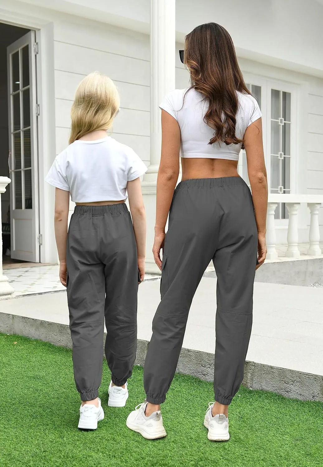 AOWKULAE Girls & Women‘s Casual Cargo Jogger Pants, 6 Years - Women 3XL