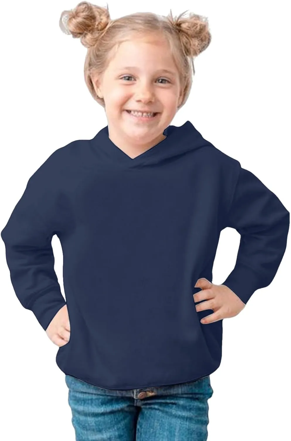 Basic Winter Sweatshirts for Toddlers Boys Girls Pullover Hoodies Simple Solid Color Casual Fleece Hooded Sweatshirts