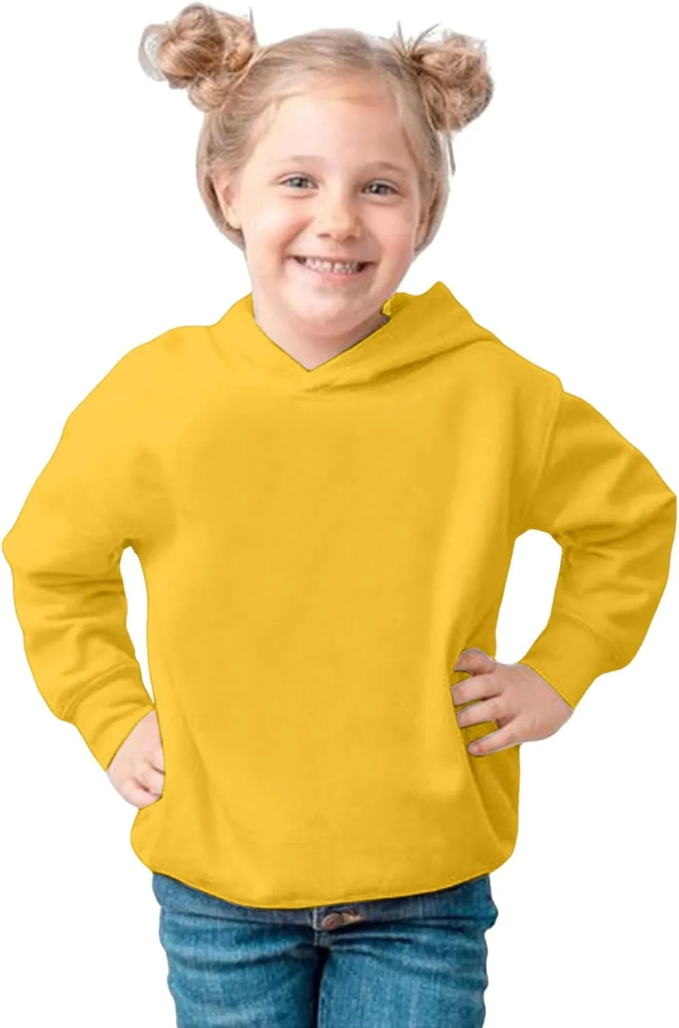 Basic Winter Sweatshirts for Toddlers Boys Girls Pullover Hoodies Simple Solid Color Casual Fleece Hooded Sweatshirts