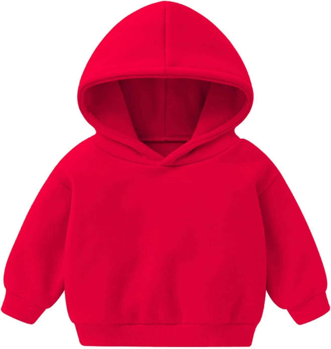 Basic Winter Sweatshirts for Toddlers Boys Girls Pullover Hoodies Simple Solid Color Casual Fleece Hooded Sweatshirts