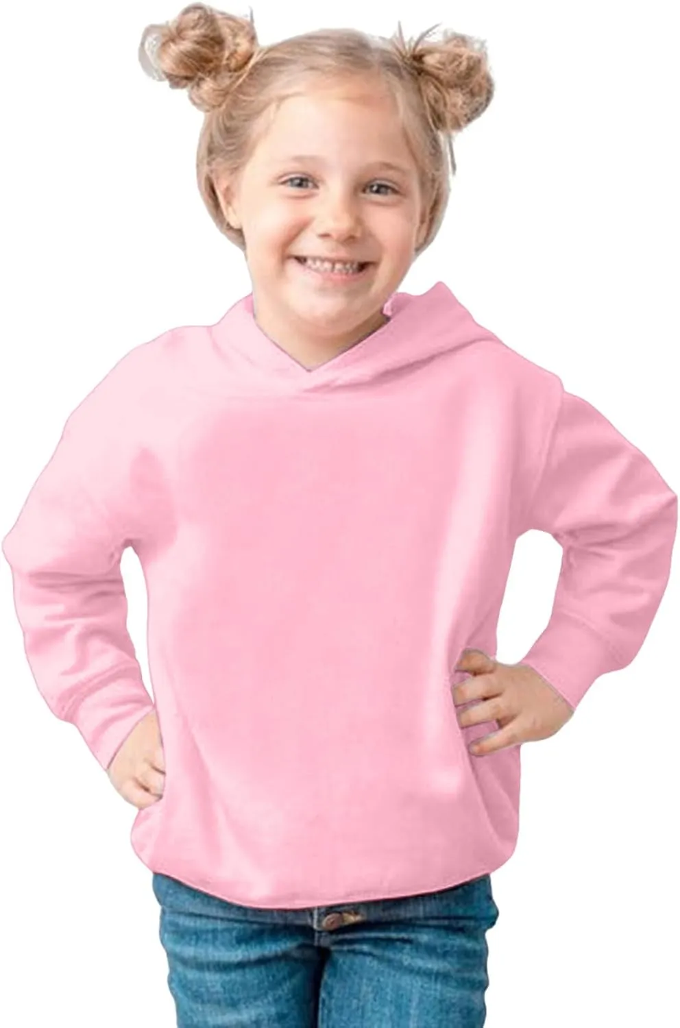 Basic Winter Sweatshirts for Toddlers Boys Girls Pullover Hoodies Simple Solid Color Casual Fleece Hooded Sweatshirts