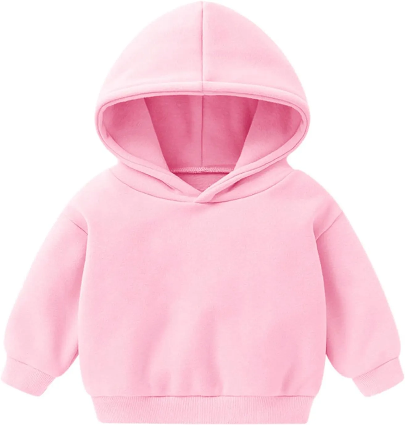 Basic Winter Sweatshirts for Toddlers Boys Girls Pullover Hoodies Simple Solid Color Casual Fleece Hooded Sweatshirts