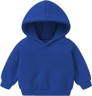 Basic Winter Sweatshirts for Toddlers Boys Girls Pullover Hoodies Simple Solid Color Casual Fleece Hooded Sweatshirts