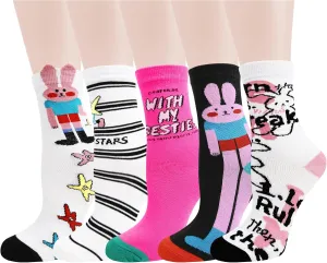 Benefeet Sox Cute Cotton Socks for Women and Girls Fun Cool Patterned Athletic Crew Socks Novelty Casual Dress Sock