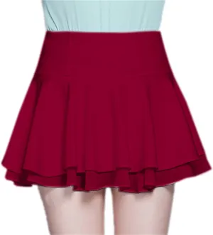 Betusline Women's High Waisted Ruffle Flared Skirt Layered Swing Mini Skirts