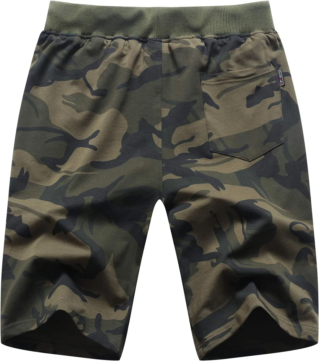 Boy's Summer Cotton Drawstring with Elastic Waist Classic Fit Zipper Pockets Casual Shorts