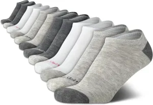 Calvin Klein Women's No Show Socks - 12 Pack Flat Knit Solid Cushioned Athletic Low Cut Ankle Socks for Women (Sizes: 4-10)