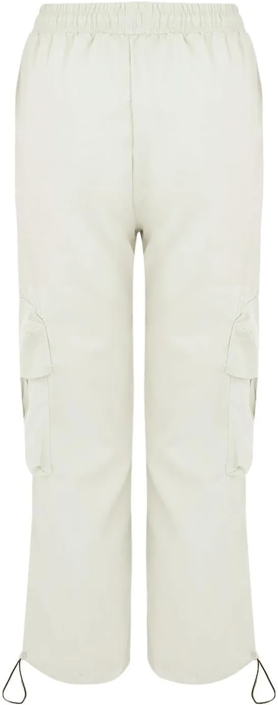 Cargo Pants Women Fashion High Waisted Parachute Pants Y2k Straight Trousers Casual Pants with Pockets