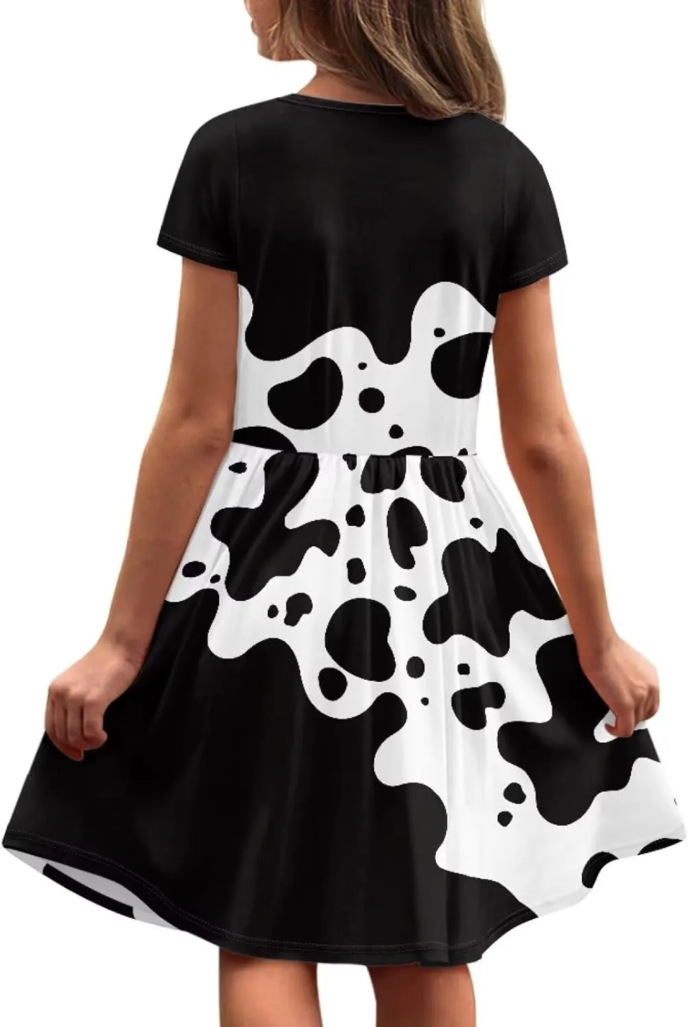 Casual Short Sleeve Dresses for Teen Girls Cute Skater Dresses Summer Outfits for 3-14 Years Old