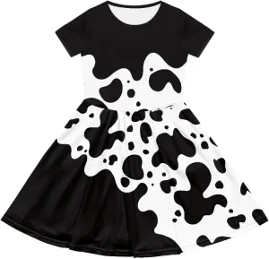 Casual Short Sleeve Dresses for Teen Girls Cute Skater Dresses Summer Outfits for 3-14 Years Old