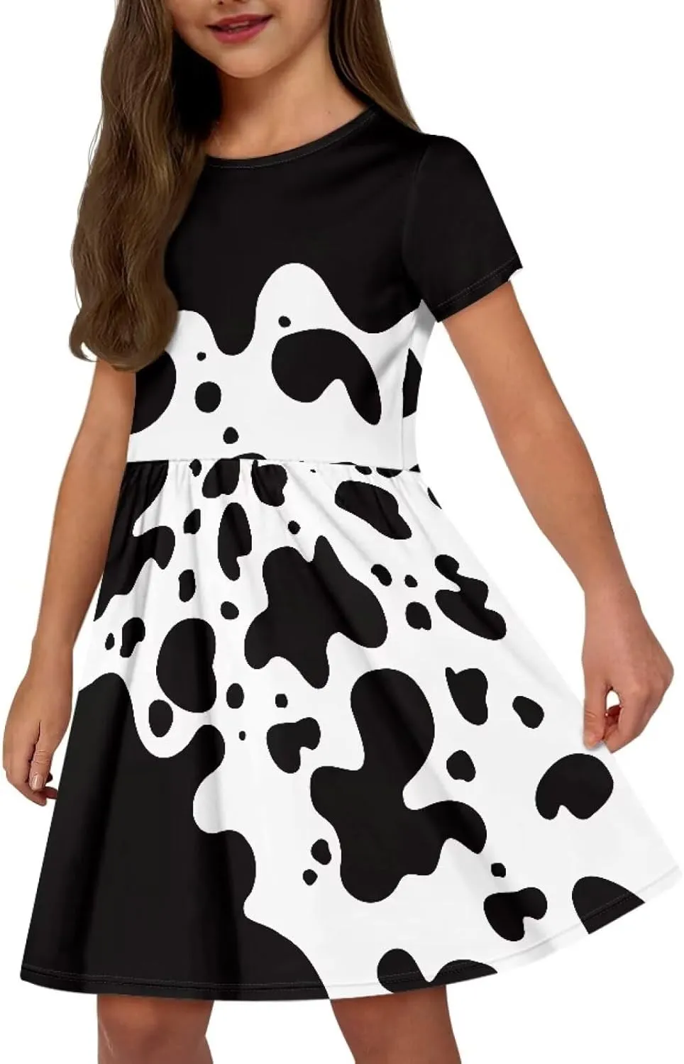 Casual Short Sleeve Dresses for Teen Girls Cute Skater Dresses Summer Outfits for 3-14 Years Old