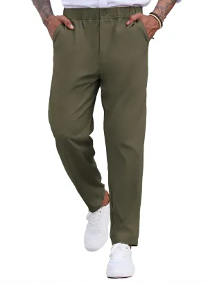 COOFANDY Men's Casual Pants Relaxed Fit Flat Front Expandable Waist Chino Slack Trousers