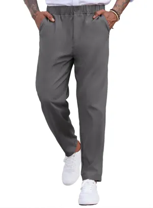COOFANDY Men's Casual Pants Relaxed Fit Flat Front Expandable Waist Chino Slack Trousers