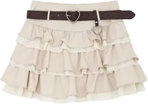 Coquette Skirt Ruffle Dress Mini Skirt for Women Y2k Skirt Short Coquette Clothes Pleated Mini Skirts