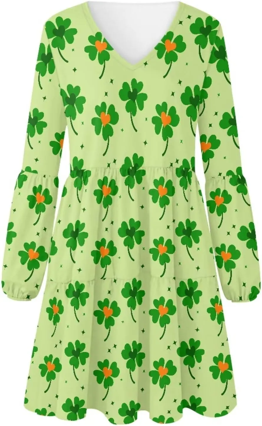 Cozeyat Women's Summer Casual Dresses Long Sleeve Autumn Puffy Dress A-Line Swing Midi Sundress