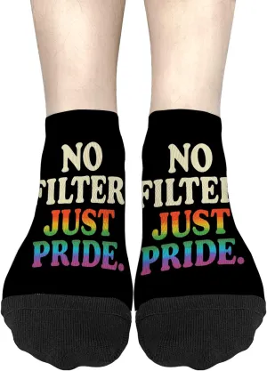 Crazy Sock For Men Womens No Show Socks, No Filter Just Pride Sock, Mens Gifts Ideas