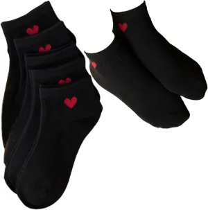 Cute Heart White Thin Cotton Socks for Women and Girls Soft Fun Novelty Breathable Athletic Casual Ankle Socks