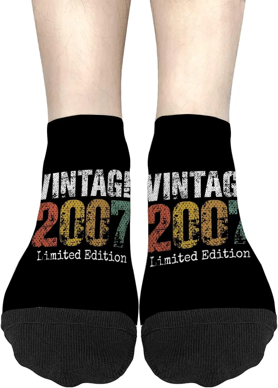 Cute Sock Mens No Show Socks, Vintage 2007 Limited Edition 18-Year-Old Gifts 18th Birthday Sock, Funny White Elephant Gifts For Adults