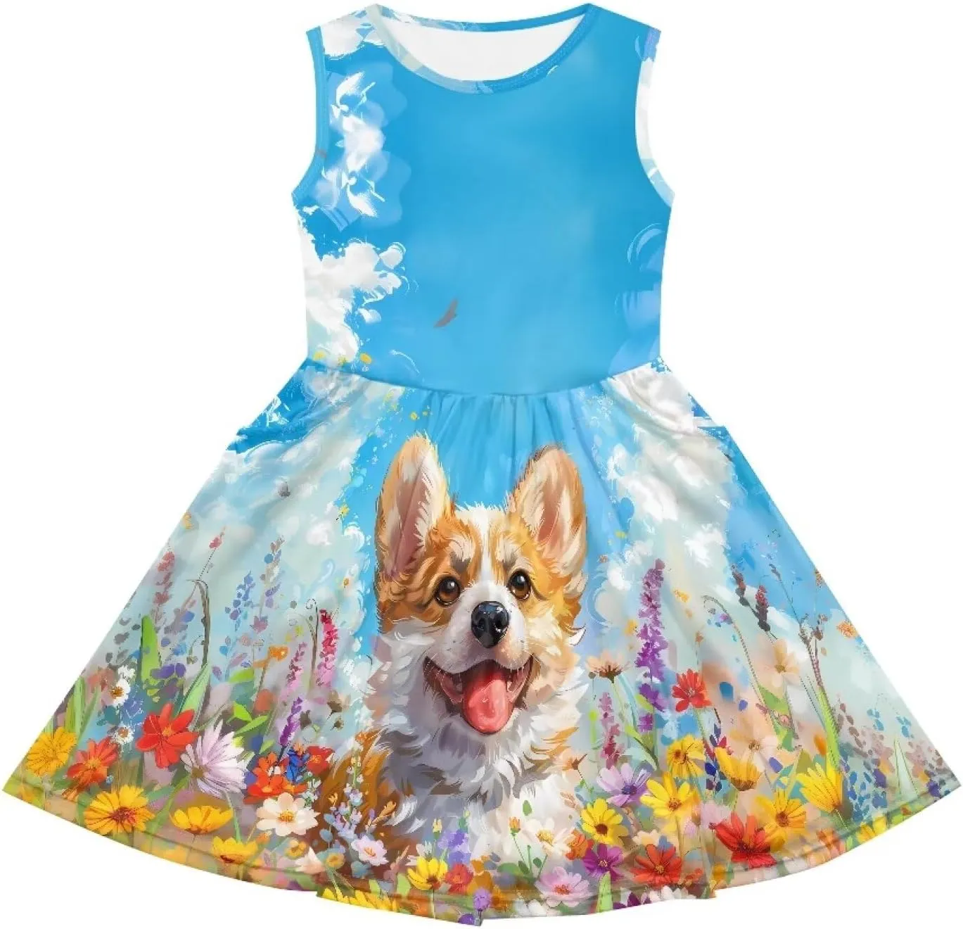 Dresses for Girls 2-14 Kids Summer Beach Sundress Casual Flared Skater Dress A Line School Party Dresses