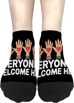 Everyone Is Welcome Here No Show Socks Womens Invisible Socks For Womens