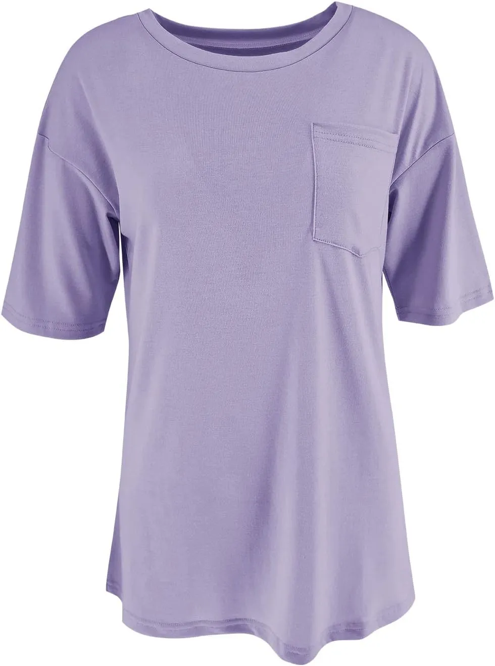 Fanway&EC Women's Short Sleeve T-Shirts Casual Crewneck Tees with Pocket Summer Basic Tops