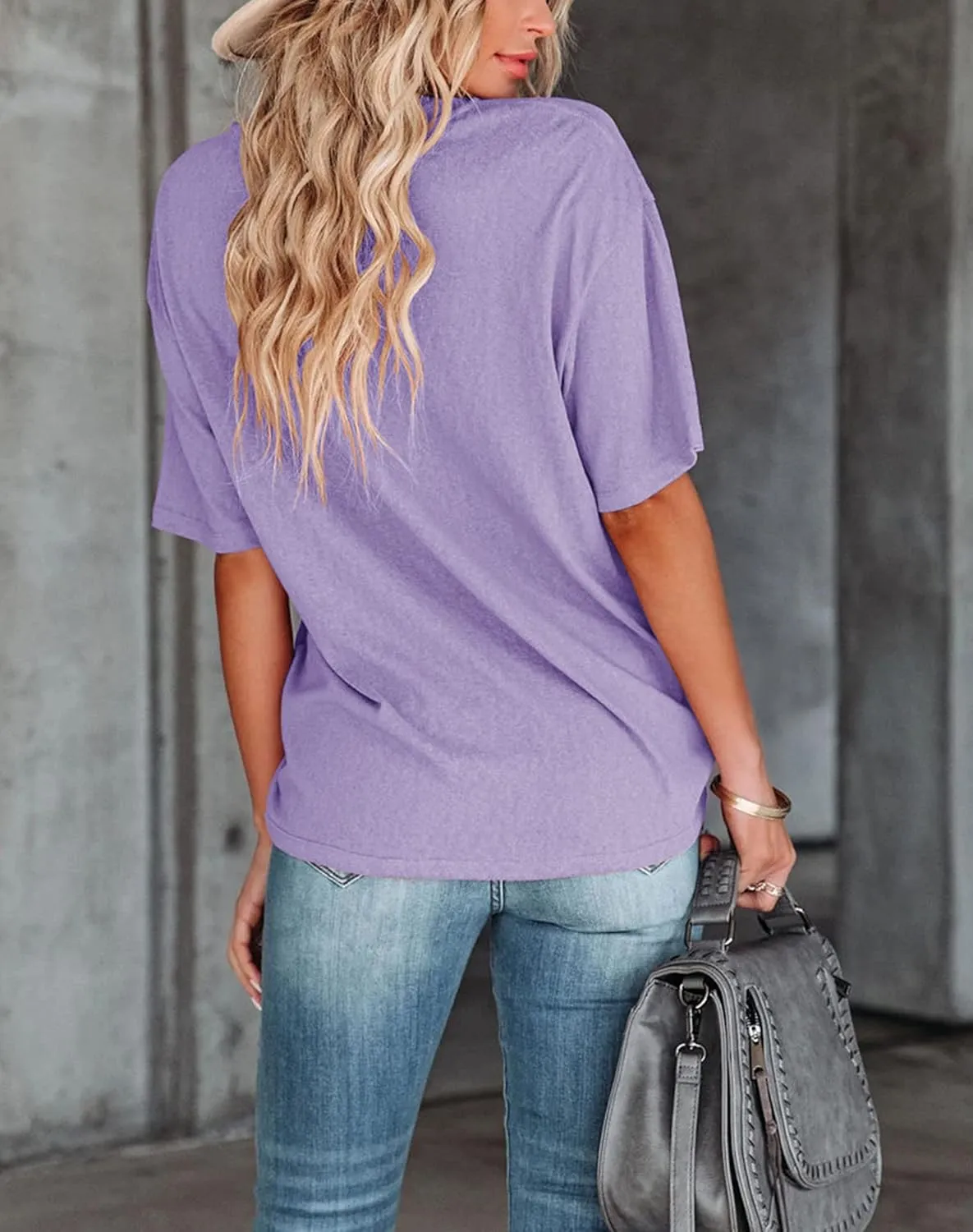 Fanway&EC Women's Short Sleeve T-Shirts Casual Crewneck Tees with Pocket Summer Basic Tops