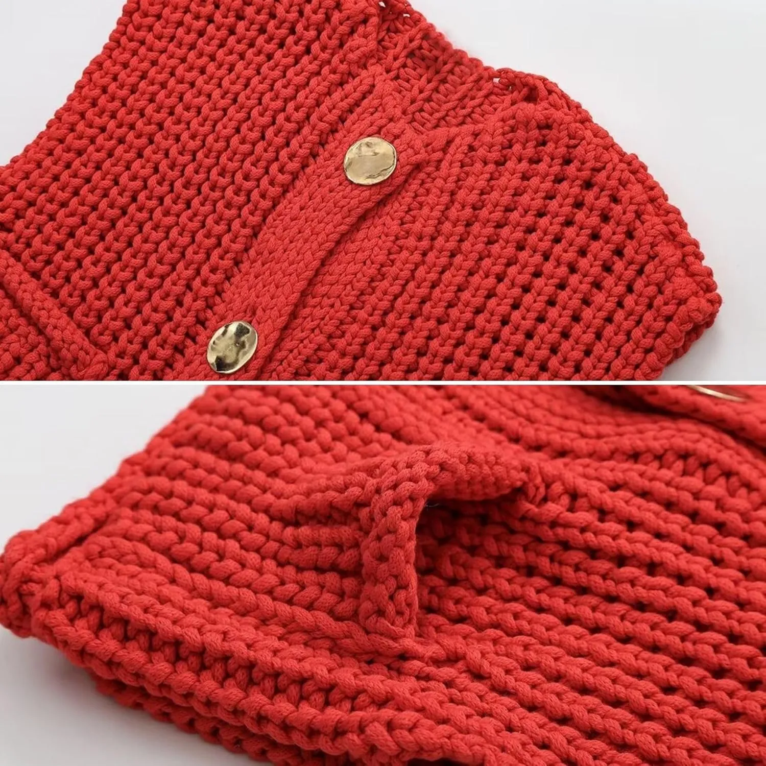 FindThy Women’s Cropped Sweater Vest Cute Crewneck Button Down Sleeveless Crop Knit Cardigan with Pocket