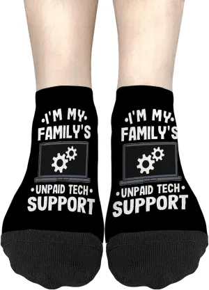 Fun Sock For Women Mens No Show Socks, I'm My Family's Unpaid Tech Support Sock, Women Ideas