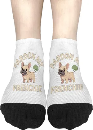 Funny Sock For Women No Show Socks Men, Pardon My Frenchie Sock, Funny White Elephant Gifts For Adults