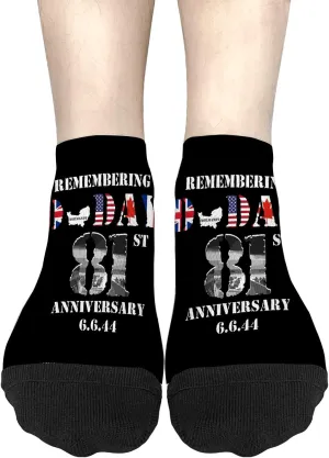 Funny Sock For Women No Show Socks Womens, D-Day June 6, 1944 81st Anniversary Normandy France Sock, Womens Ideas