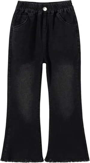 Girls Flare Leg Bell Bottom Jeans Kids Vintage Slim Fit Stretchy Bootcut Denim Pants