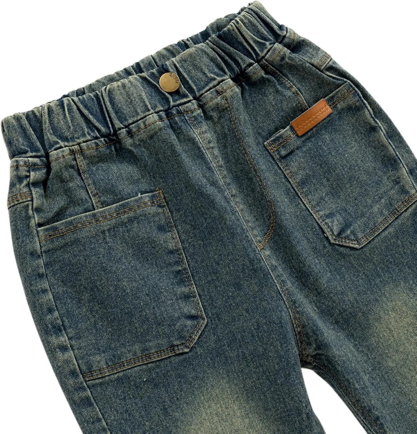 Girls Flare Leg Bell Bottom Jeans Kids Vintage Slim Fit Stretchy Bootcut Denim Pants