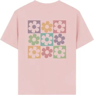 Girl's Floral Graphic Print Cute T Shirts Crew Neck Short Sleeve Clothes Loose Summer Cute Tops for Girls