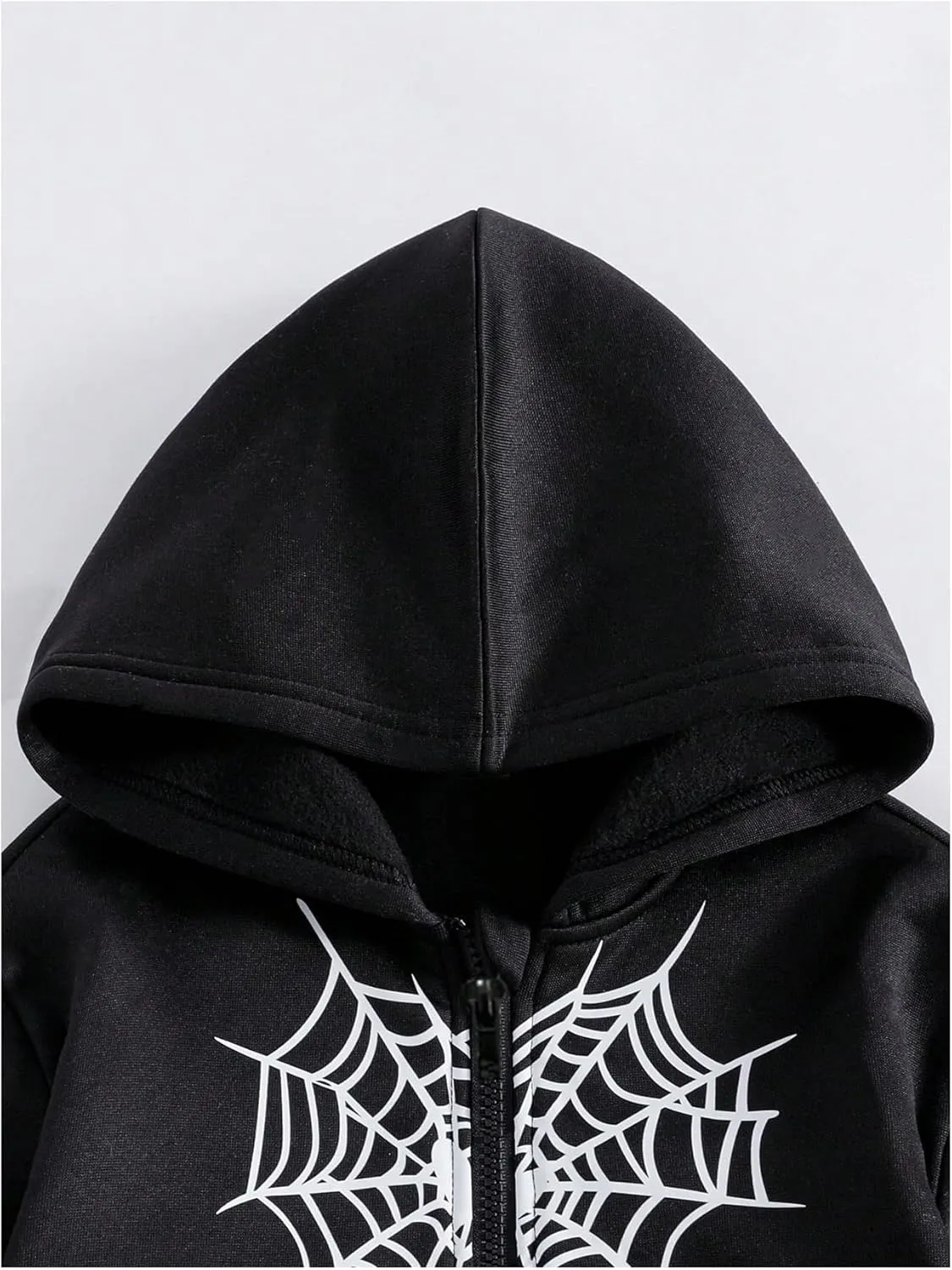 GORGLITTER Boy's Letter Graphic Kangaroo Pocket Sweatshirt Long Sleeve Zip Up Hoodie