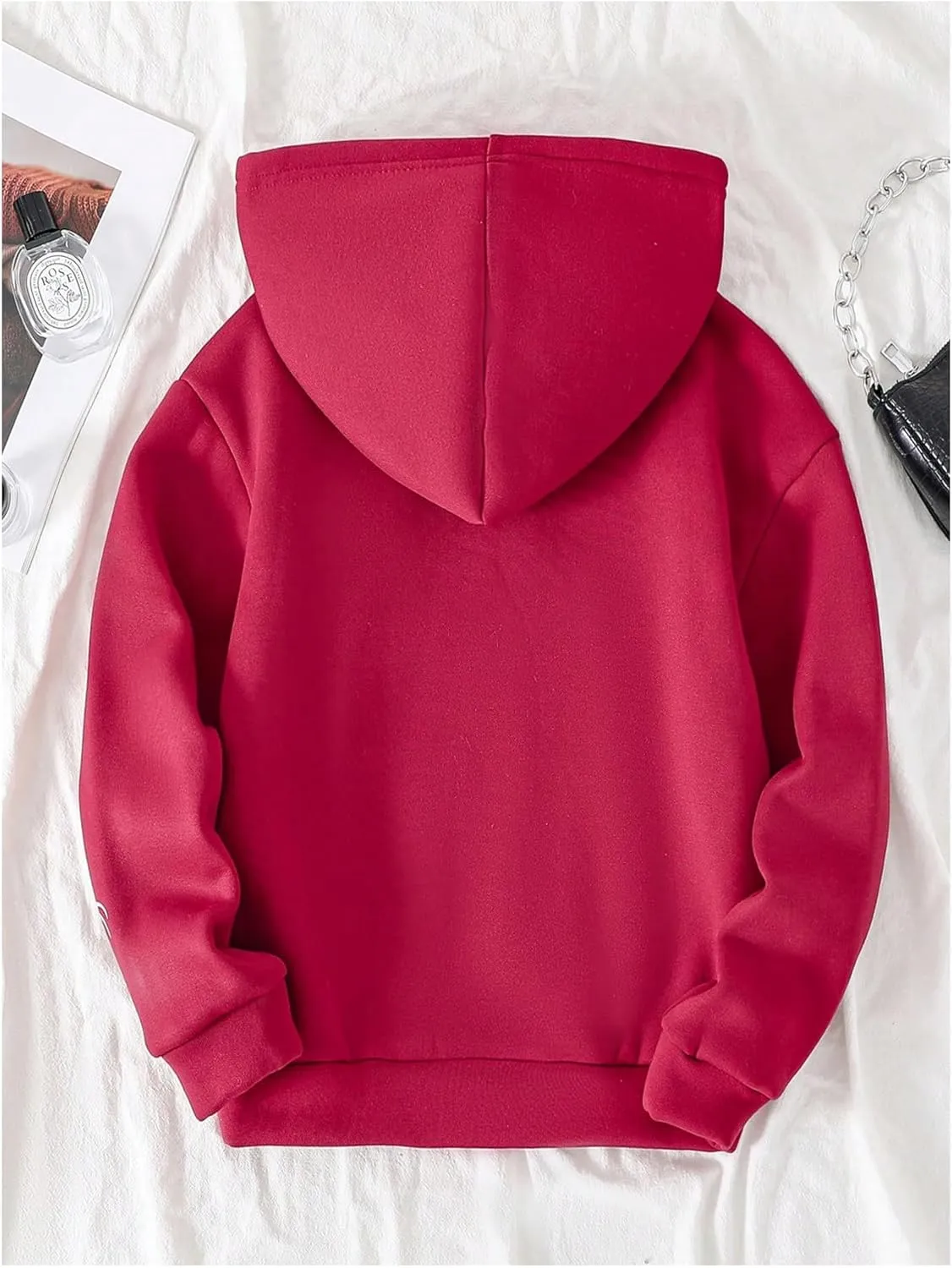 GORGLITTER Boy's Letter Graphic Kangaroo Pocket Sweatshirt Long Sleeve Zip Up Hoodie
