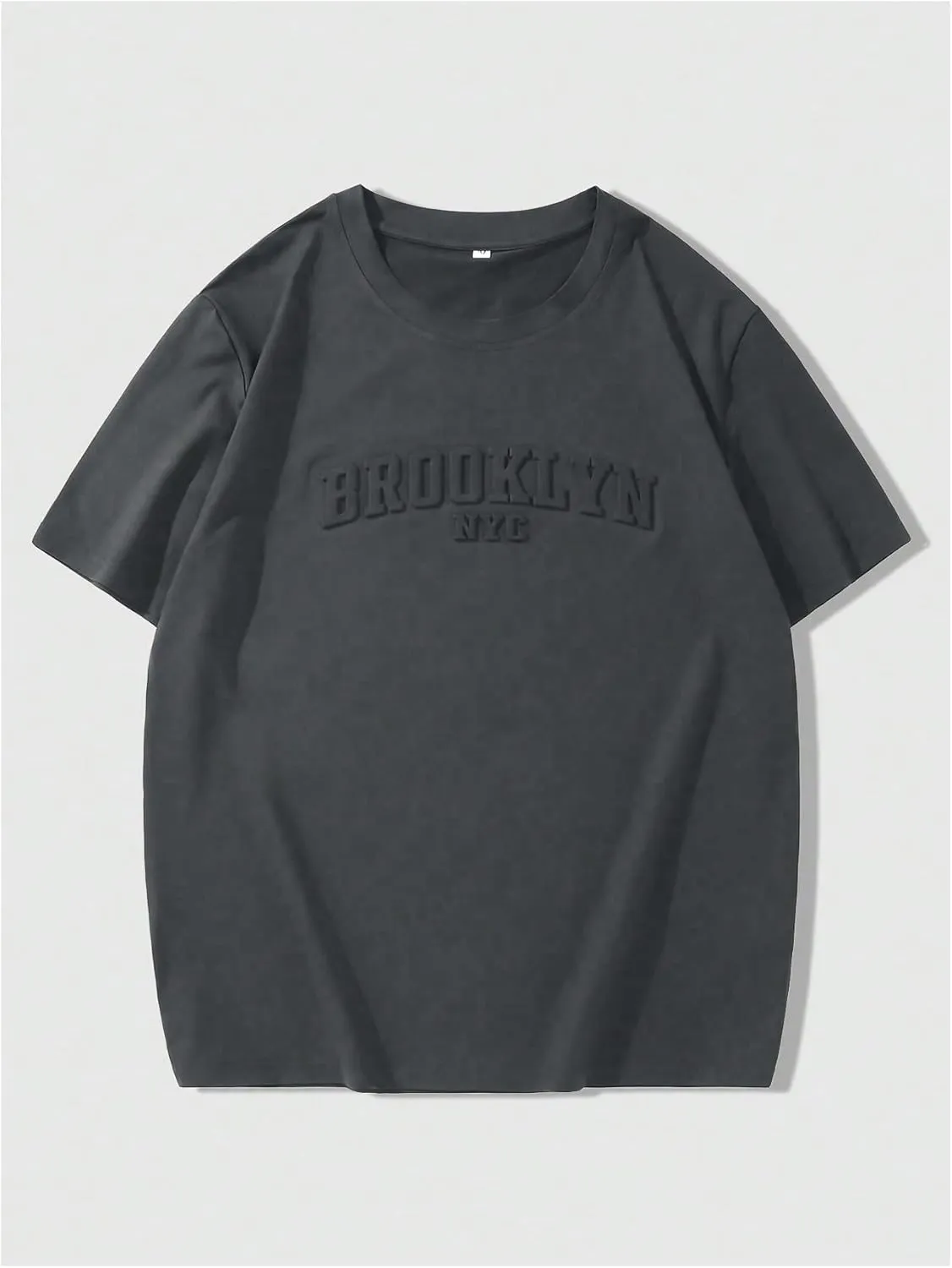GORGLITTER Men's Oversized T Shirt Letter Graphic Short Sleeve Drop Shoulder Crewneck Tee Tops