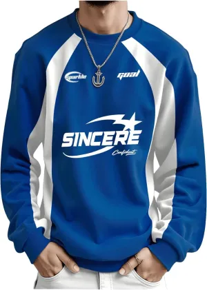 GORGLITTER Men's Star Graphic Raglan Sleeve Sweatshirt Crew Neck Long Sleeve Casual Pullover Top