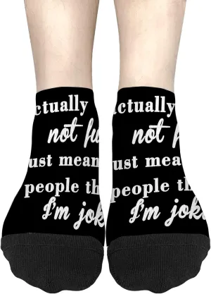 I'm Not Actually I'm Just Mean And People Think Joking Athletic Socks No Show Socks Women