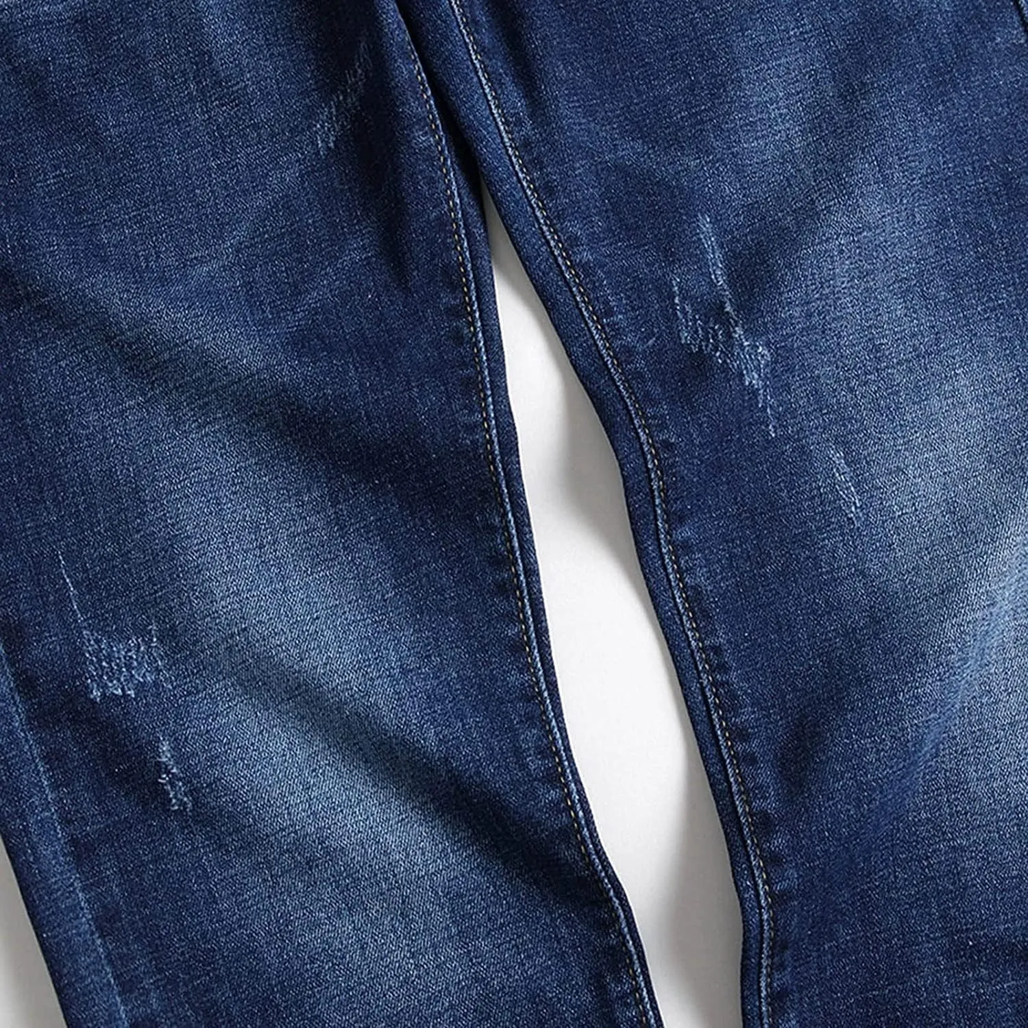 Jeans Men Slim Fit Stretch Jeans Regular Fit Straight Leg Denim Modern Men Boys Trousers Cut Basic Washed Mens Jeans