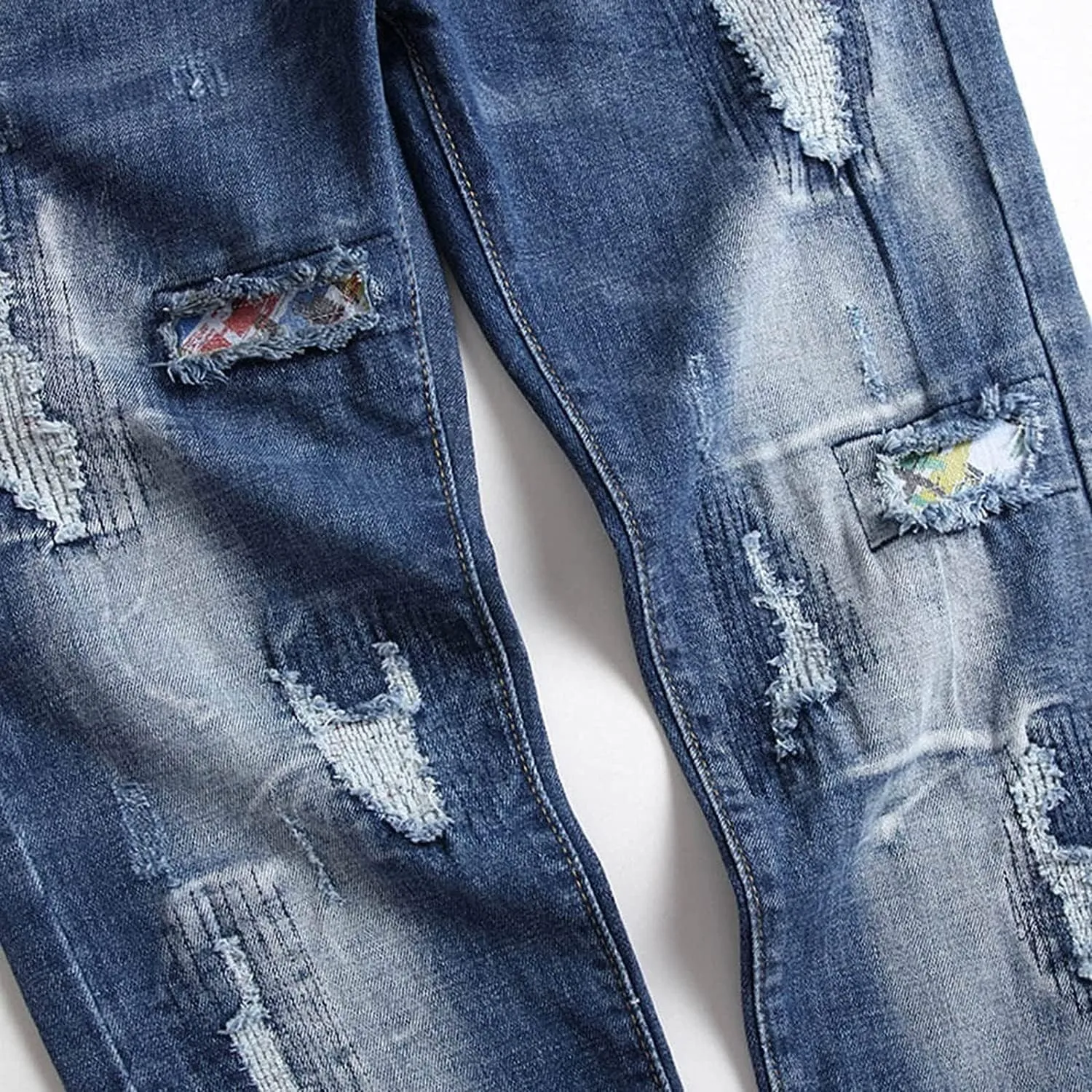 Jeans Men Slim Fit Stretch Jeans Regular Fit Straight Leg Denim Modern Men Boys Trousers Cut Basic Washed Mens Jeans