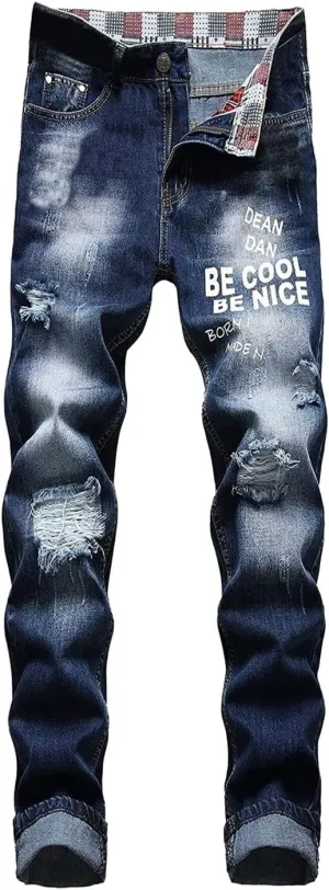 Jeans Men Slim Fit Stretch Jeans Regular Fit Straight Leg Denim Modern Men Boys Trousers Cut Basic Washed Mens Jeans
